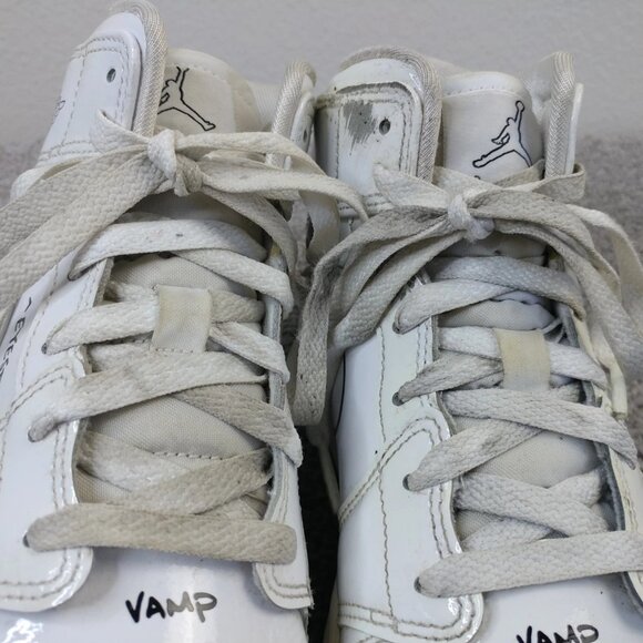 Nike Air Jordan 1 Mid Schematic Boys Size 7Y Shoes DQ1864-100 White Patent - Picture 6 of 14